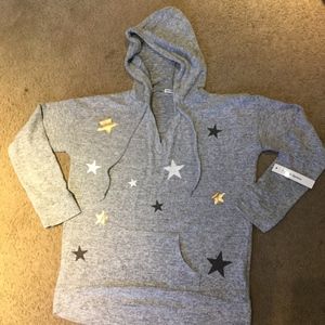 Theo & Spence Grey Fleece Hoodie Medium SUPER SOFT